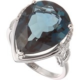 Женское золотое кольцо с бриллиантами и топазом, 1668240