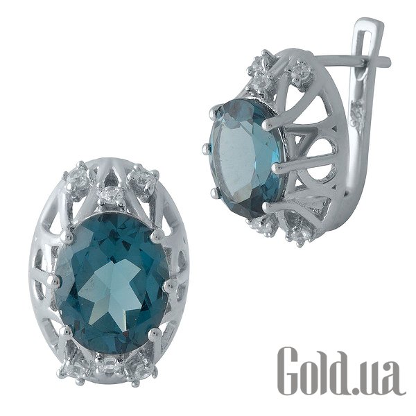 

Серьги Fresh Jewelry, Серебряные серьги с топазами и куб. циркониями