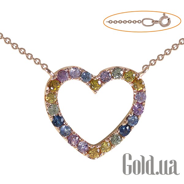 

Колье с сердечком Lurie Jewelry, Золотое колье с сапфирами, 40