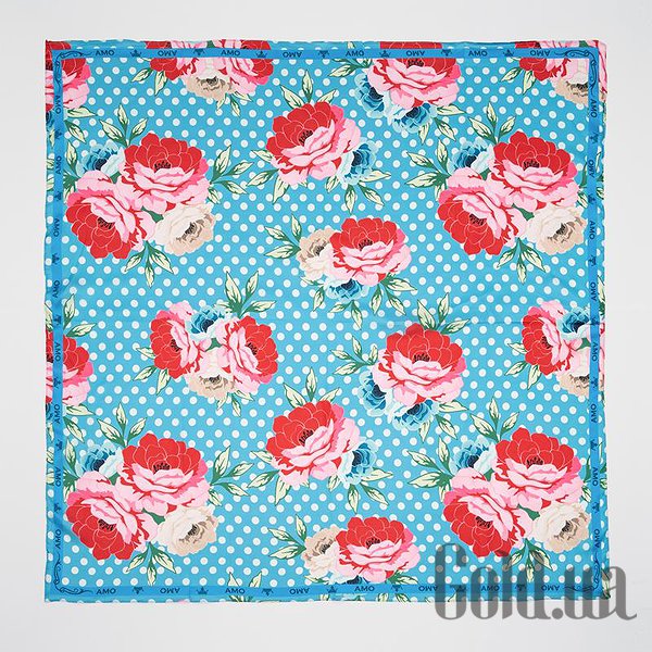 

Шарф/платок Amo Accessori, Красный;голубой, Платок "Peonies" AMOp90902