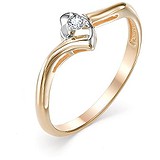Золотое кольцо с бриллиантом, 1710992