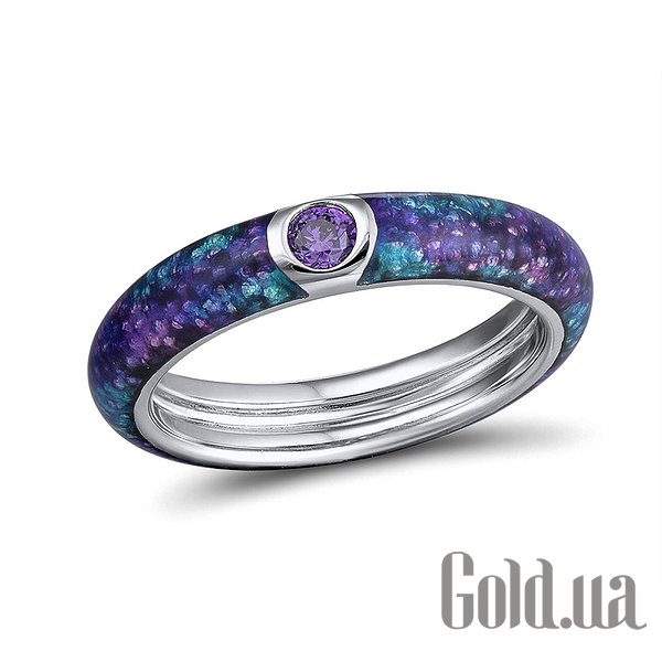 

Женские кольца Lurie Jewelry, Женское серебряное кольцо с куб. циркониями и эмалью, 18.5