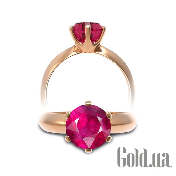 

Кольцо Украина, Женское золотое кольцо с рубином, 18.5