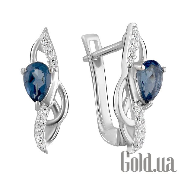

Серьги Fresh Jewelry, Серебряные серьги с куб. циркониями и синт. танзанитами