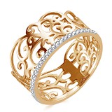 Женское золотое кольцо с куб. циркониями, 1774736