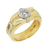 Мужское золотое кольцо с бриллиантом, 1513361