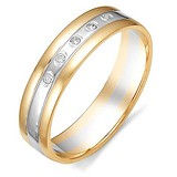 Золотое обручальное кольцо с бриллиантами, 1605521