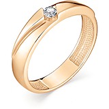 Золотое обручальное кольцо с бриллиантом, 1614225