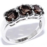 Silver Wings Женское серебряное кольцо с раухтопазами, 1618065