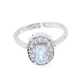 Женское серебряное кольцо с куб. циркониями и топазом, 1647249