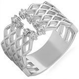 Женское серебряное кольцо с куб. циркониями, 1664913