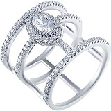 Женское серебряное кольцо с куб. циркониями, 1670033
