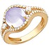 Женское золотое кольцо с аметистом и куб. циркониями - фото 1