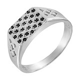 Мужское серебряное кольцо с куб. циркониями, 1675409