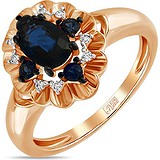 Женское золотое кольцо с бриллиантами и сапфирами, 1685393