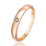Золотое обручальное кольцо с бриллиантом, 169105
