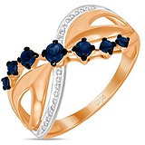 Женское золотое кольцо с бриллиантами и сапфирами, 1701009