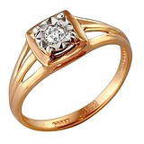 Золотое кольцо с бриллиантом, 1711249