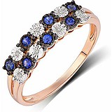 Женское золотое кольцо с бриллиантами и сапфирами, 1715601