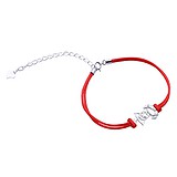 Шовковий шнурок на руку з срібними вставками, 1735569