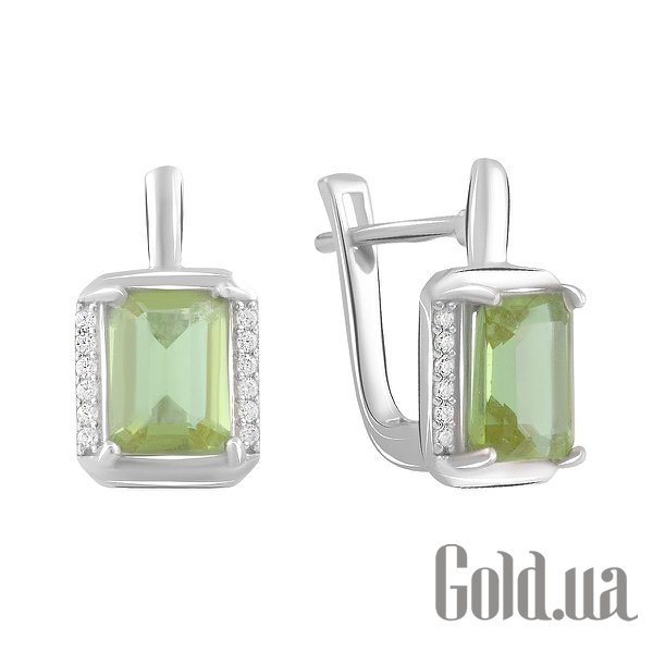 

Серьги Fresh Jewelry, Серебряные серьги с куб. циркониями и султанитами
