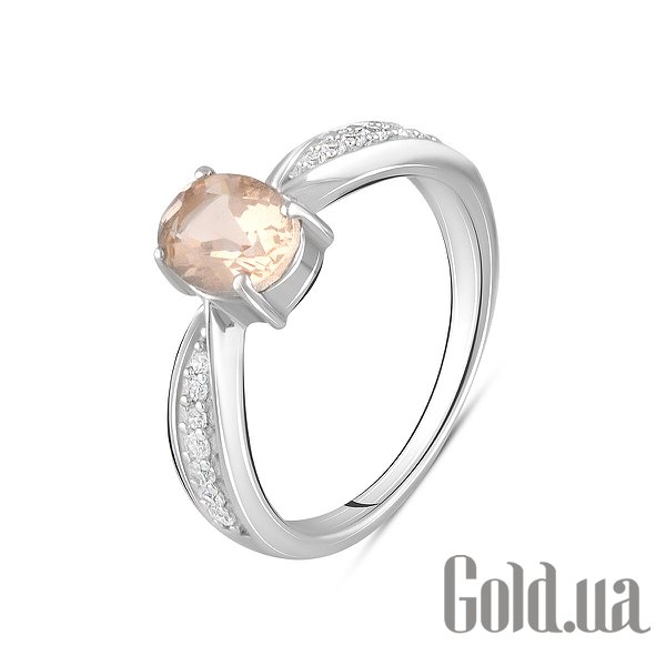 

Женские кольца Fresh Jewelry, Женское серебряное кольцо с куб. циркониями и синт. морганитом, 18