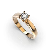 Золотое кольцо с бриллиантом, 1768337