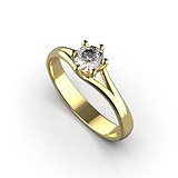 Золотое кольцо с бриллиантом, 1768593
