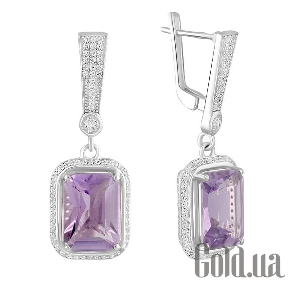 

Серьги с подвесками Fresh Jewelry, Серебряные серьги с аметистами и топазами