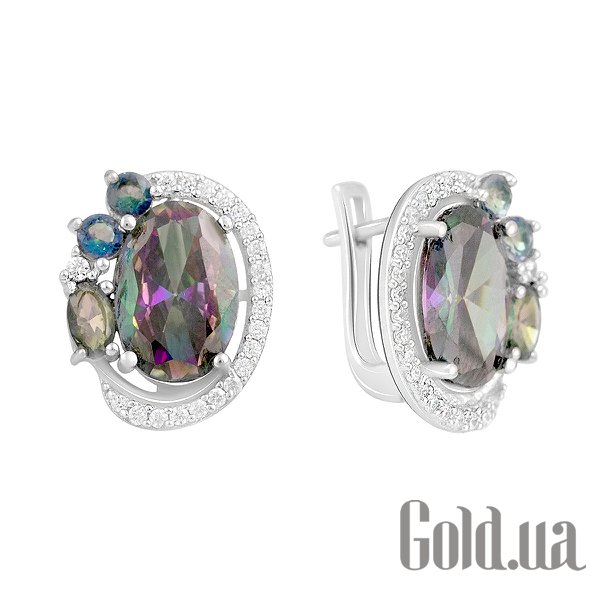 

Серьги Fresh Jewelry, Серебряные серьги с куб. циркониями и топазами
