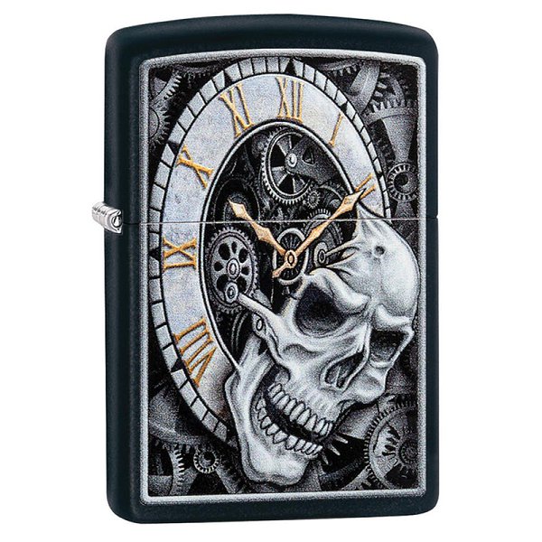 Zippo Зажигалка Skull Clock Design 29854