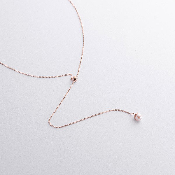 Золотое колье с культив. жемчугом