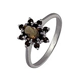 Женское серебряное кольцо с раухтопазами, 1514130