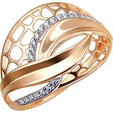 Женское золотое кольцо с куб. циркониями, 1613458