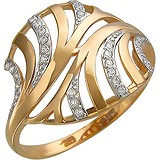 Женское золотое кольцо с куб. циркониями, 1613970