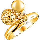 Женское серебряное кольцо в позолоте, 1636498
