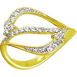 Женское золотое кольцо с куб. циркониями, 1637010