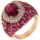 Женское золотое кольцо с бриллиантами и рубинами, 1648786