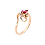 Женское золотое кольцо с рубинами и бриллиантами, 1699730