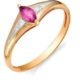 Женское золотое кольцо с рубином и бриллиантами, 1710738