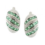 Срібні сережки з діамантами і смарагдами, 1716370