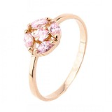 Жіноча золота каблучка з куб. цирконіями, 1724818