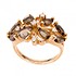 Женское золотое кольцо с дымчатыми кварцами и куб. циркониями - фото 2