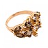 Женское золотое кольцо с дымчатыми кварцами и куб. циркониями - фото 4