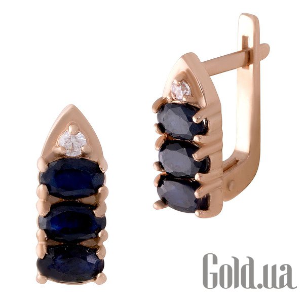 

Серьги Fresh Jewelry, Золотые серьги с сапфирами и куб. циркониями