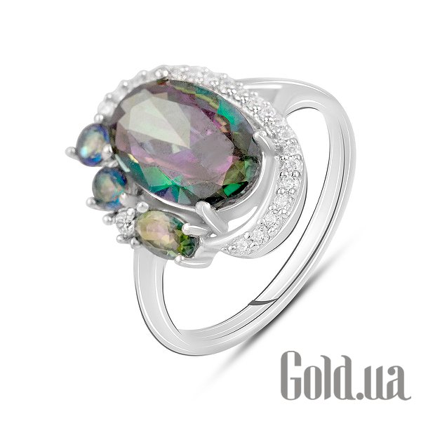 

Женские кольца Fresh Jewelry, Женское серебряное кольцо с куб. циркониями и топазами, 17