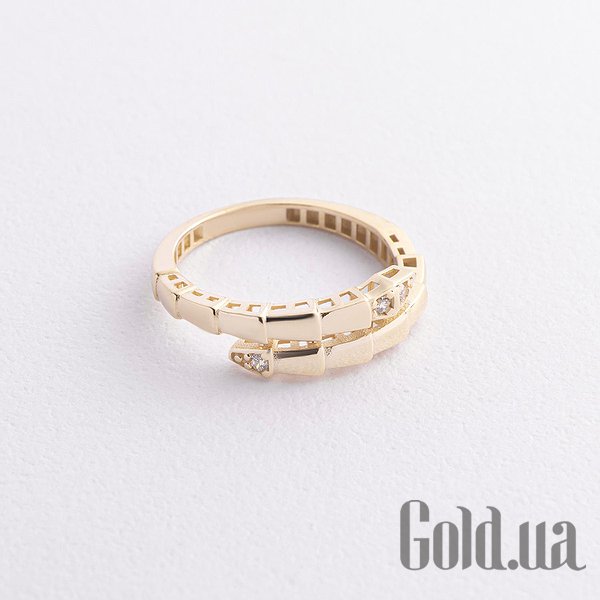 

Кольцо Украина, Женское золотое кольцо с куб. циркониями, 16.5