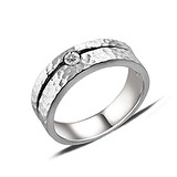 Серебряное обручальное кольцо с куб. цирконием, 140435