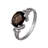 Женское серебряное кольцо с раухтопазом, 1514131