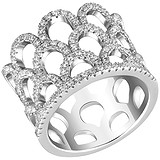 Rich line Женское серебряное кольцо с куб. циркониями, 1514899